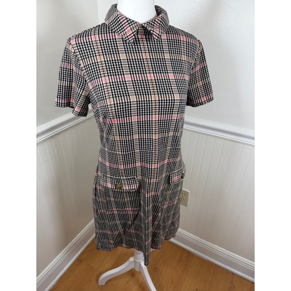 LOFT Dresses & Skirts - Loft Womens Plaid Collared Short Sleeve Dress with Pockets Petite Size SP